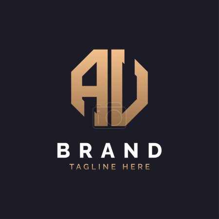 AU Logo Design. Modern, Minimal, Elegant and Luxury AU Logo. Alphabet Letter AU Logo Design for Brand Corporate Business Identity.