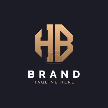 Diseño de Logo HB. Logo HB moderno, minimalista, elegante y de lujo. Letra del alfabeto HB Logo Design for Brand Corporate Business Identity.