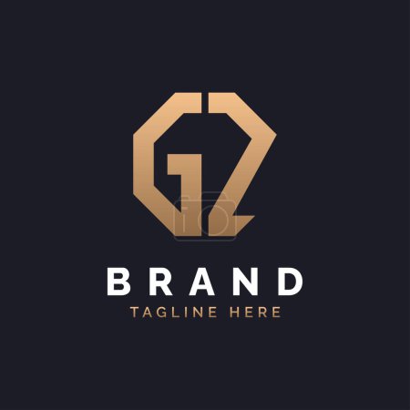 Logo GZ Design. Logo GZ moderne, minimaliste, élégant et de luxe. Alphabet Letter GZ Logo Design pour la marque Identité d'entreprise.