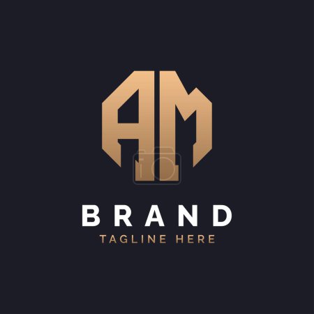 Conception de logo AM. Logo AM moderne, minimaliste, élégant et luxueux. Alphabet Letter AM Logo Design pour la marque Identité d'entreprise.