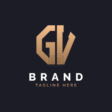 GV Logo Design. Moderne, minimalistische, elegante und luxuriöse GV-Logos. Alphabet Letter GV Logo Design für die Corporate Business Identity einer Marke.