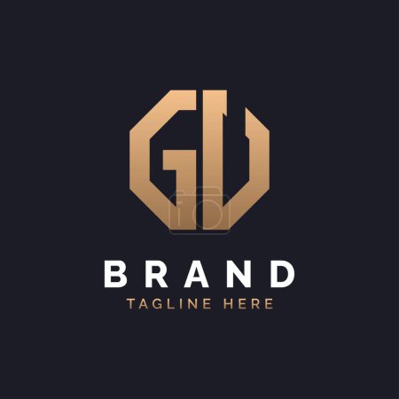 GU Logo Design. Modernes, minimales, elegantes und luxuriöses GU-Logo. Alphabet Letter GU Logo Design für Corporate Business Identity einer Marke.