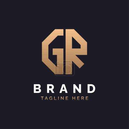 GR Logo Design. Modernes, minimales, elegantes und luxuriöses GR-Logo. Alphabet Letter GR Logo Design für Corporate Business Identity einer Marke.