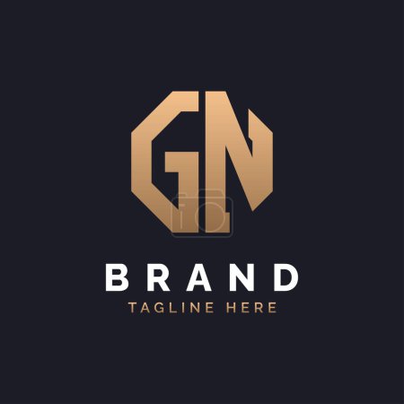 GN Logo Design. Modernes, minimales, elegantes und luxuriöses GN-Logo. Alphabet Letter GN Logo Design für die Corporate Business Identity einer Marke.