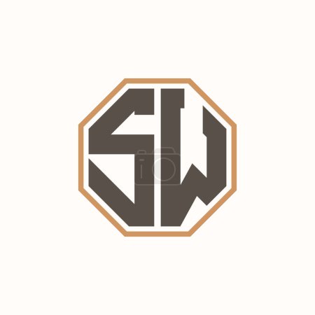 Lettre moderne SW Logo pour l'identité de marque de l'entreprise. Conception créative de logo SW.