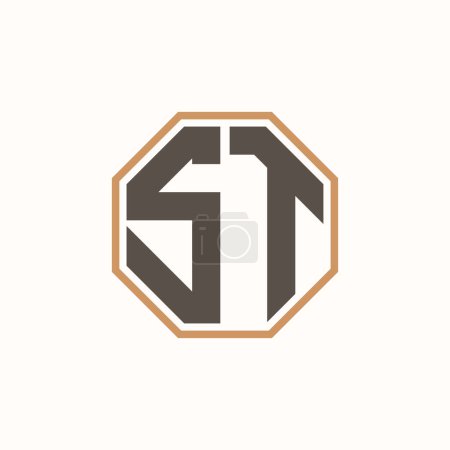 Modern Letter ST Logo for Corporate Business Brand Identity. Creative ST Logo Design.
