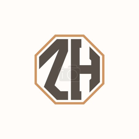 Modern Letter ZH Logo for Corporate Business Brand Identity. Creative ZH Logo Design.