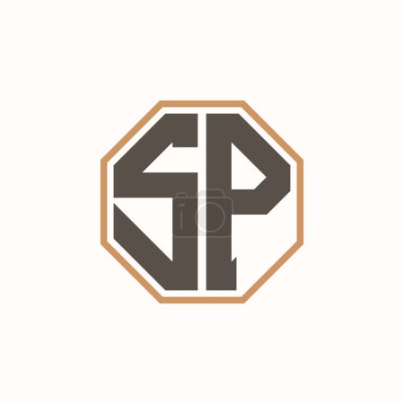 Modernes SP-Logo für Corporate Business Brand Identity. Kreatives SP Logo Design.
