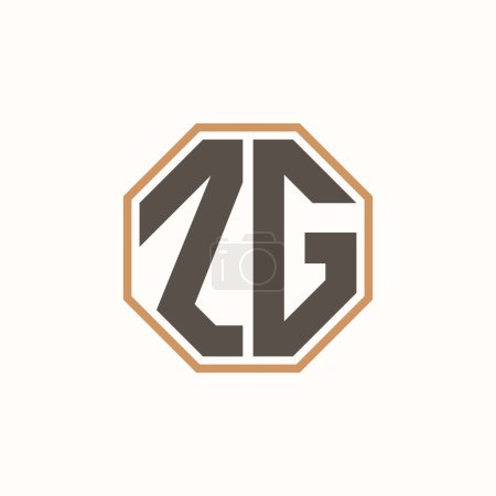 Logotipo moderno de la letra ZG para la identidad corporativa de la marca comercial. Diseño creativo del logotipo de ZG.