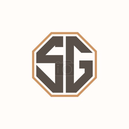 Lettre moderne SG Logo pour l'identité de marque de l'entreprise. Conception créative de logo SG.