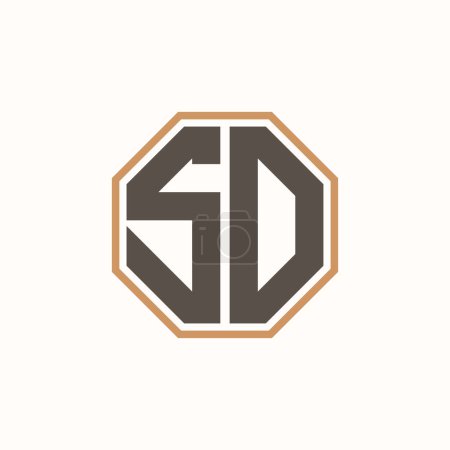 Lettre moderne Logo SD pour l'image de marque de l'entreprise. Conception créative de logo SD.
