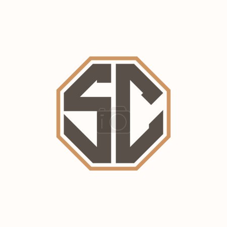 Modern Letter SC Logo for Corporate Business Brand Identity. Creative SC Logo Design.