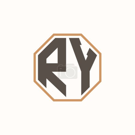 Modern Letter RY Logo for Corporate Business Brand Identity. Creative RY Logo Design.