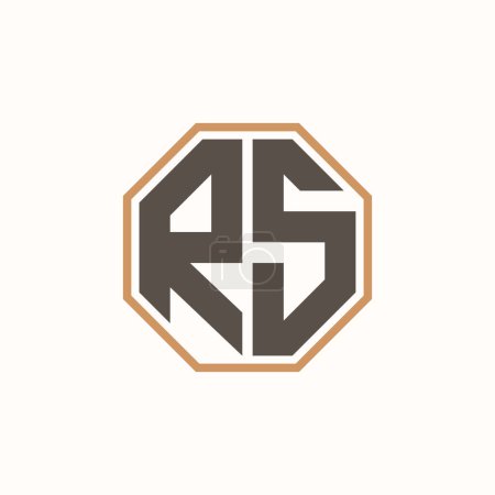 Lettre moderne RS Logo pour l'image de marque de l'entreprise. Conception créative de logo RS.