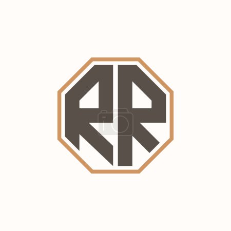 Lettre moderne Logo RR pour l'identité de marque de l'entreprise. Conception créative de logo RR.