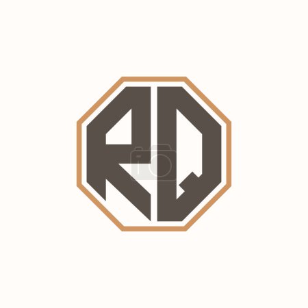 Lettre moderne logo RQ pour l'identité de marque de l'entreprise. Conception créative de logo RQ.