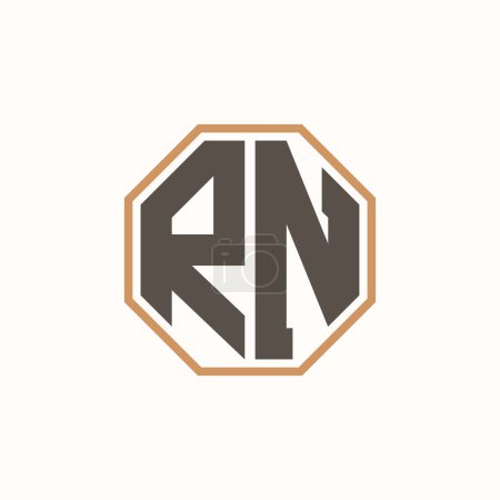 Lettre moderne Logo RN pour l'image de marque de l'entreprise. Conception créative de logo RN.