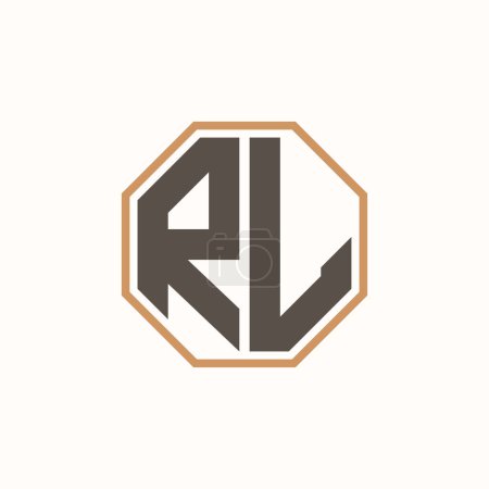 Logotipo moderno de la letra RL para la identidad corporativa de la marca del negocio. Diseño creativo del logotipo de RL.