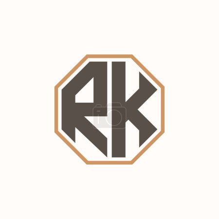 Modern Letter RK Logo for Corporate Business Brand Identity. Creative RK Logo Design.