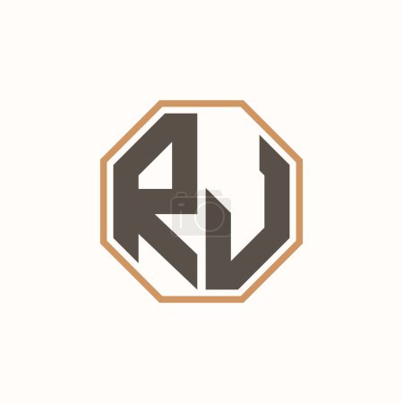 Logo moderno de la letra RJ para la identidad corporativa de la marca del negocio. Diseño creativo del logotipo de RJ.