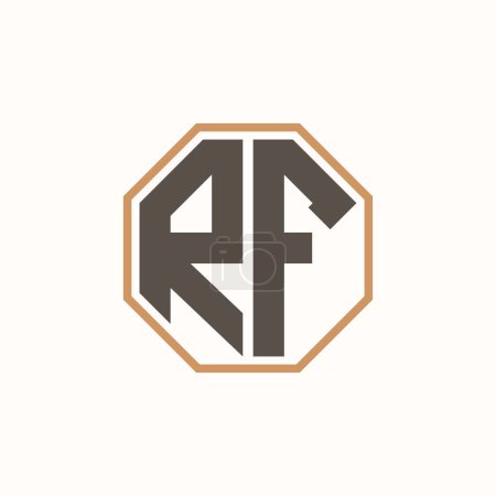 Letra moderna RF Logo para la identidad de marca de negocios corporativos. Diseño creativo del logotipo de RF.