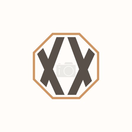 Téléchargez les illustrations : Lettre XX Logo moderne pour l'identité de marque de l'entreprise. Conception créative de logo XX. - en licence libre de droit
