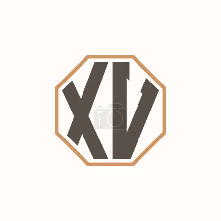 Logo moderno de la letra XV para la identidad corporativa de la marca del negocio. Diseño creativo del logotipo XV.