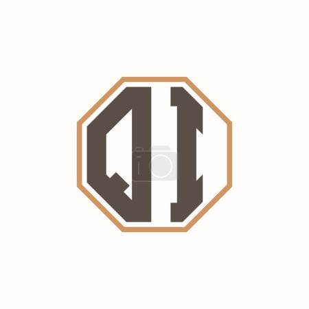 Letra moderna QI Logo para la identidad de marca de negocios corporativos. Diseño creativo del logotipo de QI.