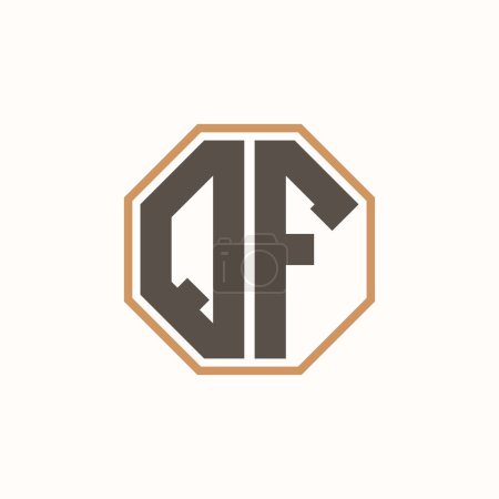 Lettre moderne logo QF pour l'identité de marque de l'entreprise. Conception créative du logo QF.