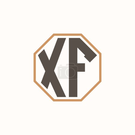 Logo moderno de la letra XF para la identidad corporativa de la marca del negocio. Diseño creativo del logotipo de XF.