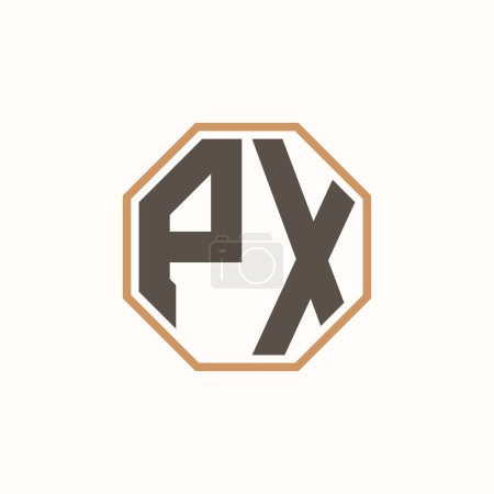 Logo moderno de la letra PX para la identidad corporativa de la marca del negocio. Diseño creativo del logotipo de PX.