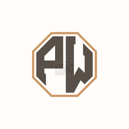 Lettre moderne PW Logo pour l'identité de marque de l'entreprise. Conception créative de logo de PG.
