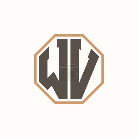 Letra moderna logotipo de WV para la identidad de marca de negocios corporativos. Diseño creativo del logotipo de WV.