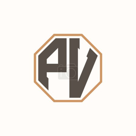 Modern Letter PV Logo for Corporate Business Brand Identity. Creative PV Logo Design.