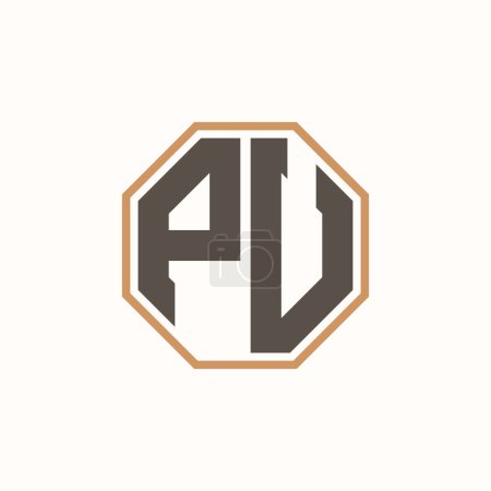 Logo moderno de la PU de la letra para la identidad corporativa de la marca del negocio. Diseño creativo del logotipo de PU.