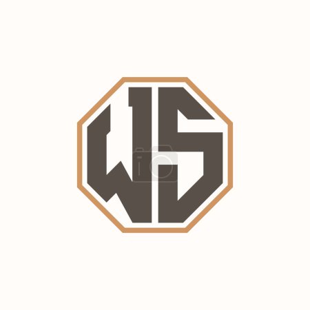 Lettre moderne WS Logo pour l'image de marque de l'entreprise. Conception créative de logo WS.