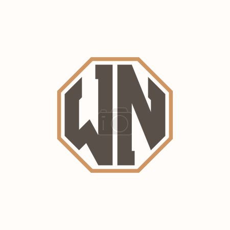 Modernes WN-Logo für Corporate Business Brand Identity. Kreative WN-Logo-Gestaltung.