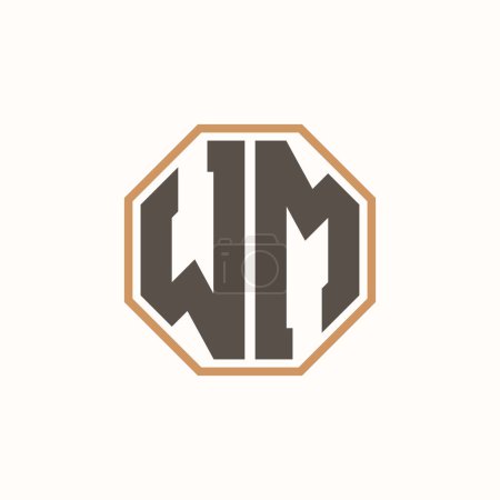 Modern Letter WM Logo for Corporate Business Brand Identity. Creative WM Logo Design.