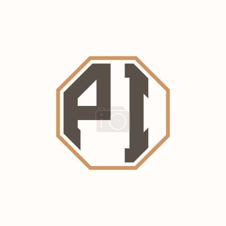 Letra moderna PI Logo para la identidad de marca de negocios corporativos. Diseño creativo del logotipo de PI.
