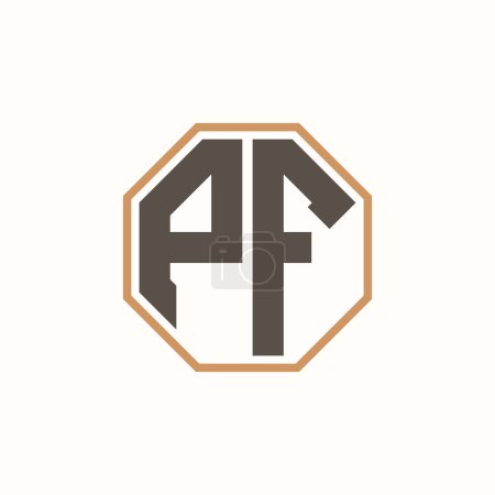 Modern Letter PF Logo for Corporate Business Brand Identity. Creative PF Logo Design.