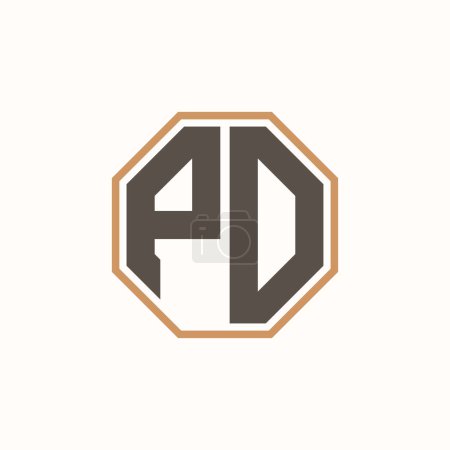 Lettre moderne logo PD pour l'image de marque de l'entreprise. Conception créative de logo PD.