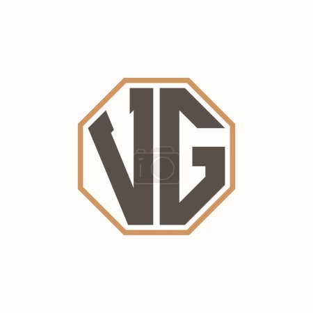 Lettre moderne logo VG pour l'identité de marque de l'entreprise. Conception créative de logo VG.