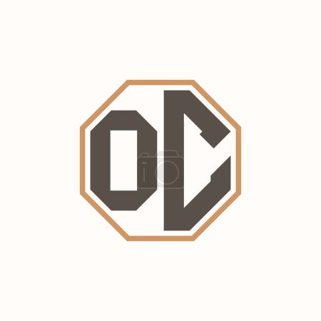 Modern Letter OC Logo for Corporate Business Brand Identity. Creative OC Logo Design.