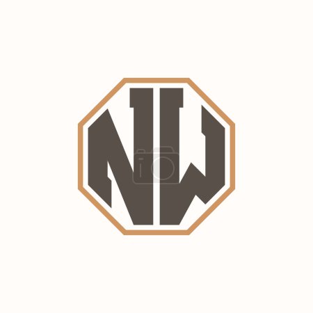 Lettre moderne Logo NW pour l'identité de marque de l'entreprise. Conception créative de logo NW.