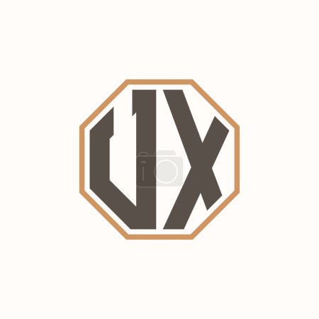 Modern Letter UX Logo for Corporate Business Brand Identity. Creative UX Logo Design.