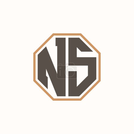 Lettre moderne NS Logo for Corporate Business Brand Identity. Conception créative de logo NS.