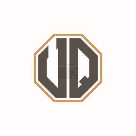 Lettre moderne UQ Logo pour l'identité de marque d'entreprise. Conception créative de logo UQ.