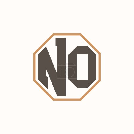 Lettre moderne NO Logo pour l'identité de marque de l'entreprise. Créatif NO Logo Design.