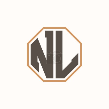 Modern Letter NL Logo for Corporate Business Brand Identity. Creative NL Logo Design.