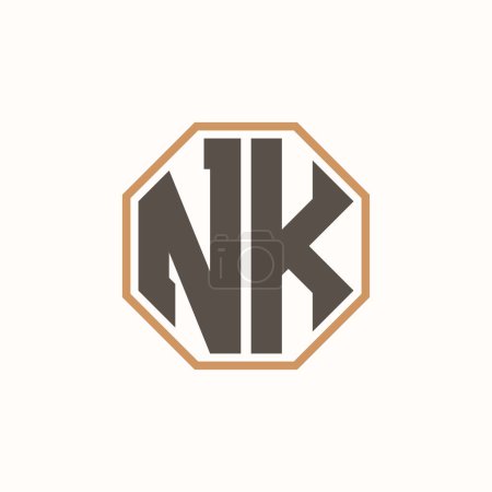 Lettre moderne logo NK pour l'identité de marque de l'entreprise. Conception créative de logo NK.